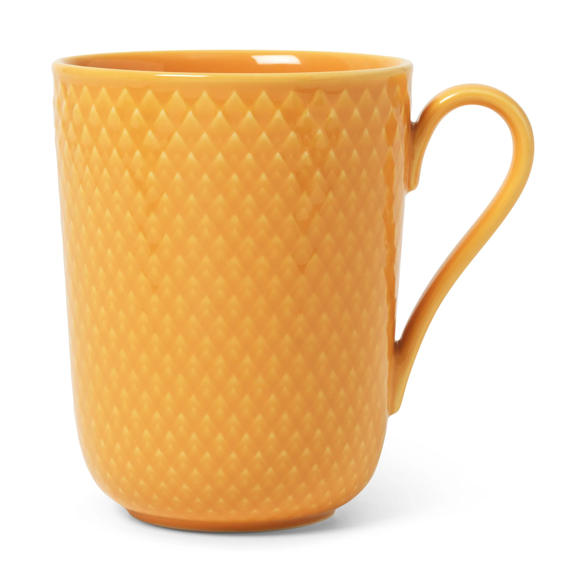 Taza con asa Rhombe 33 cl, amarillo Lyngby Porcelæn