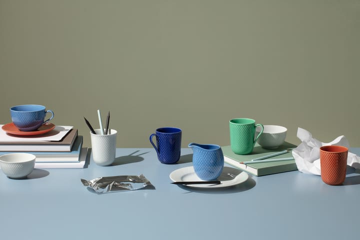 Taza con asa Rhombe 33 cl, azul Lyngby Porcelæn
