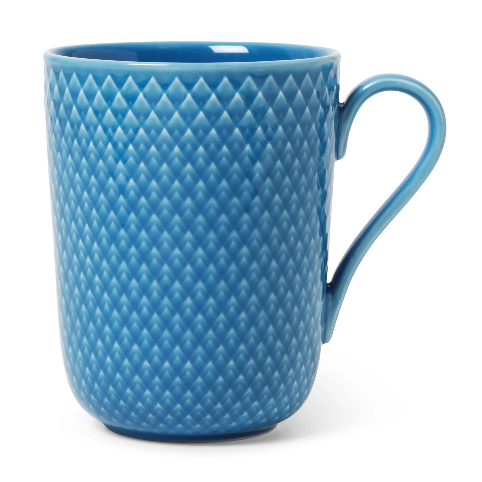 Taza con asa Rhombe 33 cl, azul Lyngby Porcelæn