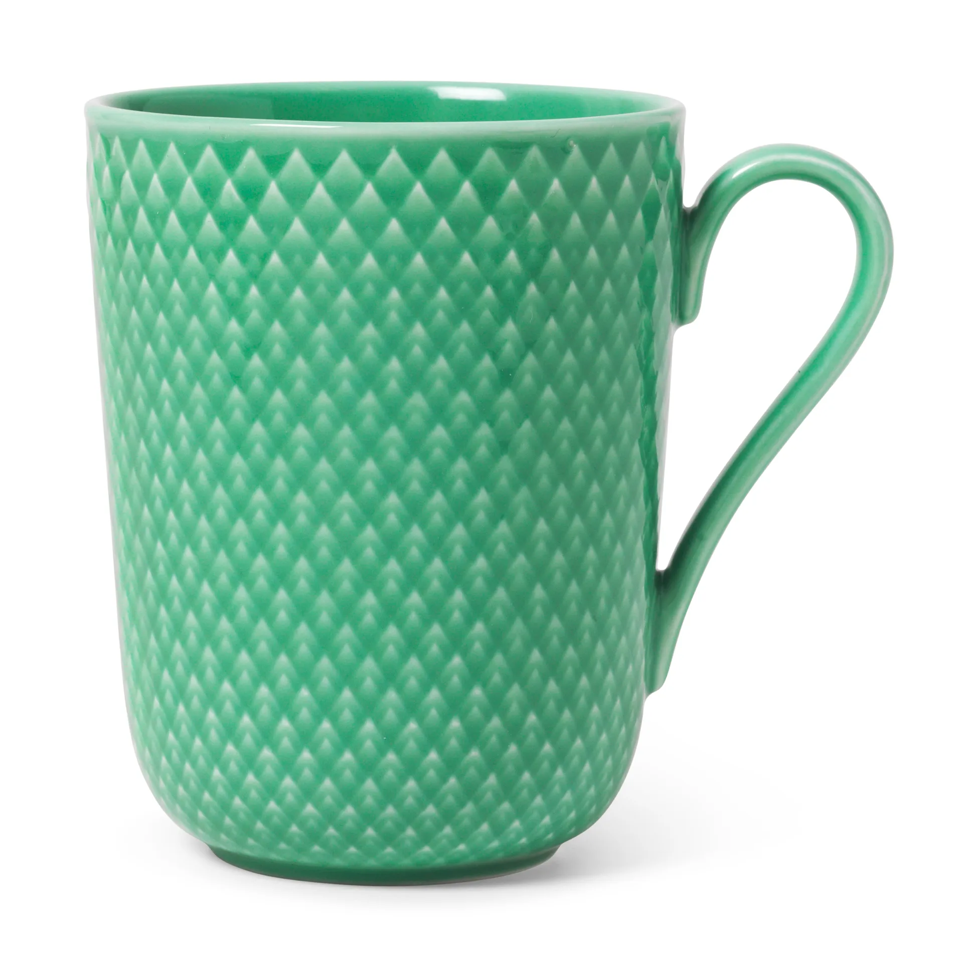 Taza con asa Rhombe 33 cl, verde Lyngby Porcelæn