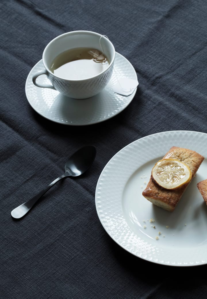 Taza de té y platillo Rhombe 24 cl, Blanco Lyngby Porcelæn