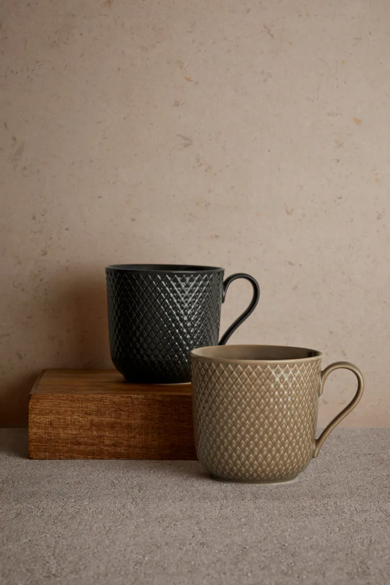 Taza Rhombe Earth 39 cl, Slate Lyngby Porcelæn