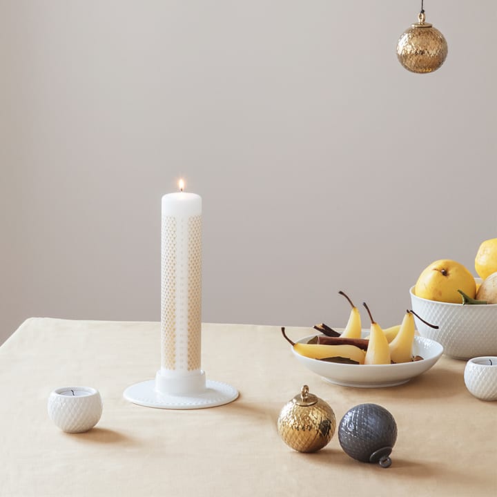 Vela de adviento Rhombe Ø5 cm, blanco Lyngby Porcelæn