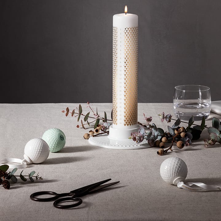 Vela de adviento Rhombe Ø5 cm, blanco Lyngby Porcelæn