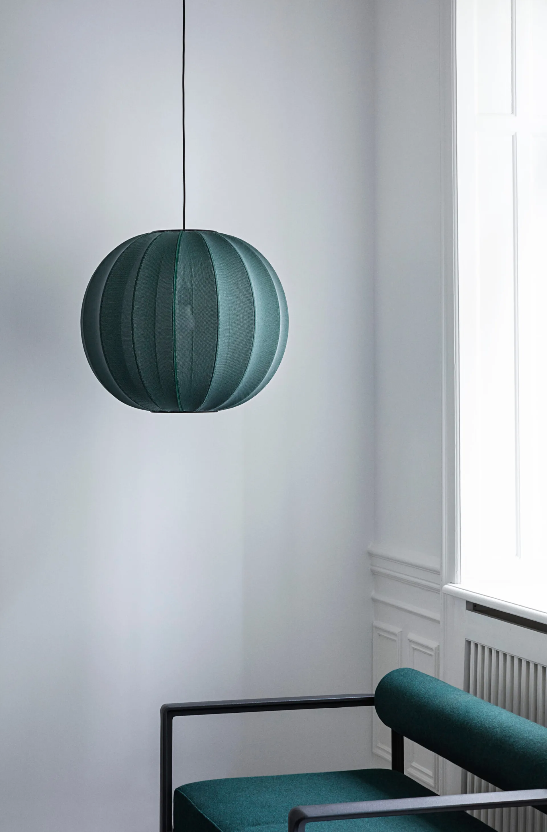 Lámpara colgante Knit-Wit 45 Round, Tweed green Made By Hand