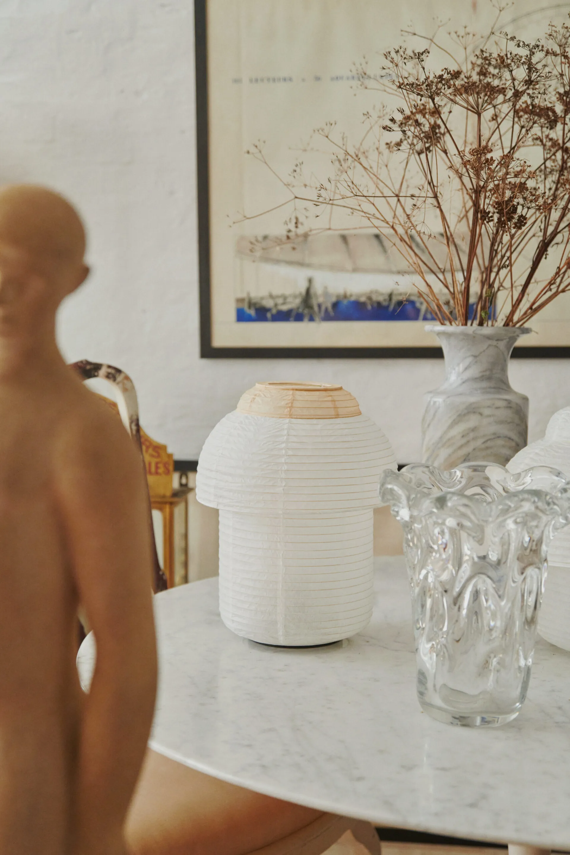 Lámpara de mesa Papier Double Ø30 cm, Soft yellow Made By Hand