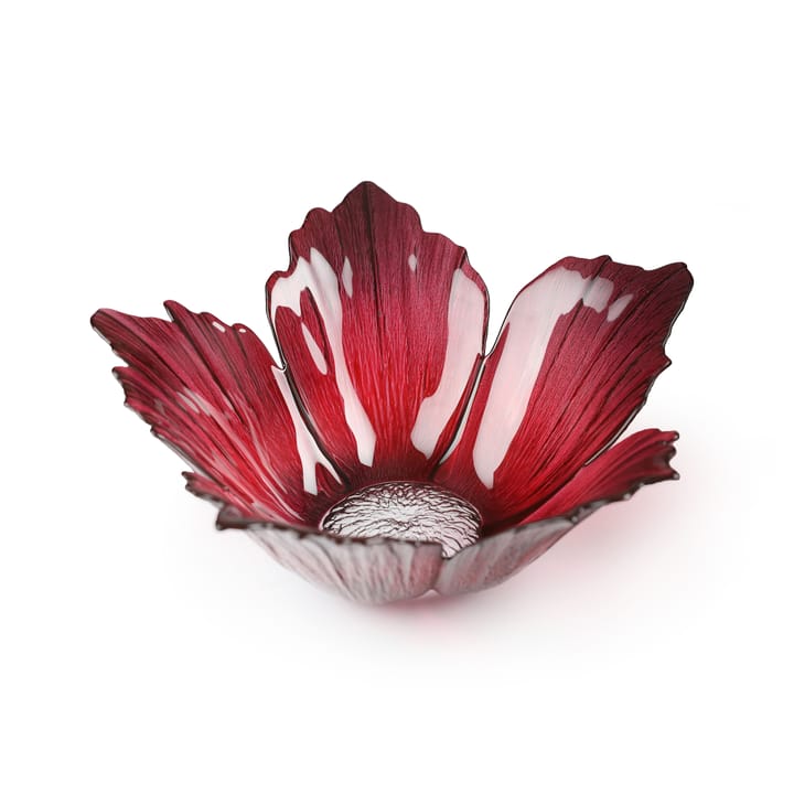 Bol de vidrio rosa Fleur rojizo - grande Ø23 cm - Målerås Glasbruk