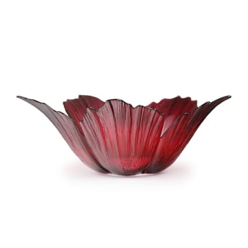 Bol de vidrio rosa Fleur rojizo - grande Ø23 cm - Målerås Glasbruk