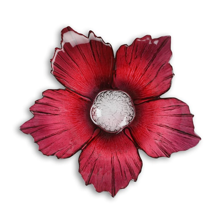 Bol de vidrio rosa Fleur rojizo, grande Ø23 cm Målerås Glasbruk