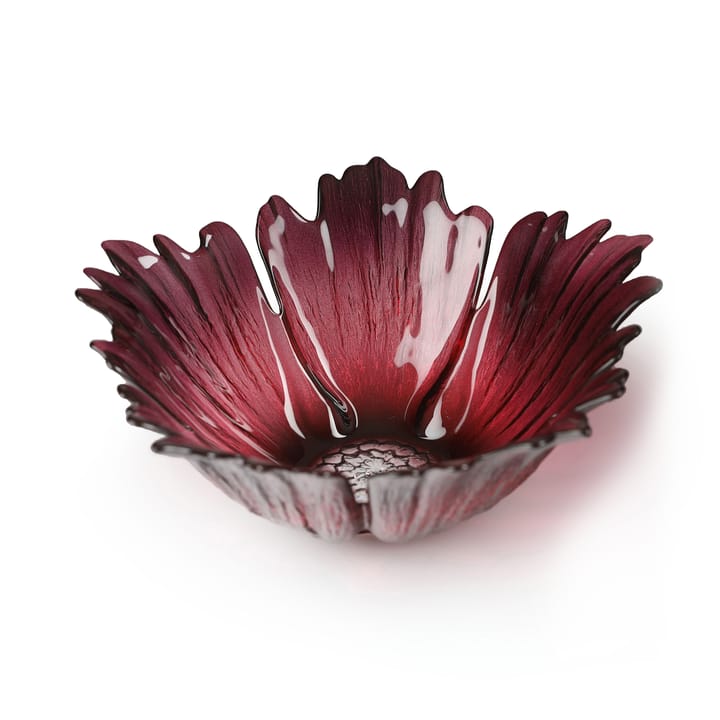 Bol de vidrio rosa Fleur rojizo, pequeño Ø19 cm Målerås Glasbruk