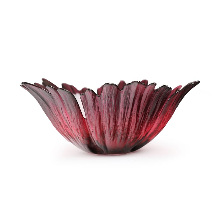 Bol de vidrio rosa Fleur rojizo, pequeño Ø19 cm Målerås Glasbruk