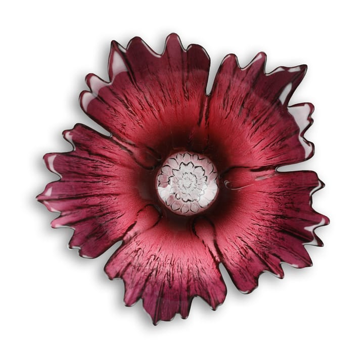 Bol de vidrio rosa Fleur rojizo, pequeño Ø19 cm Målerås Glasbruk