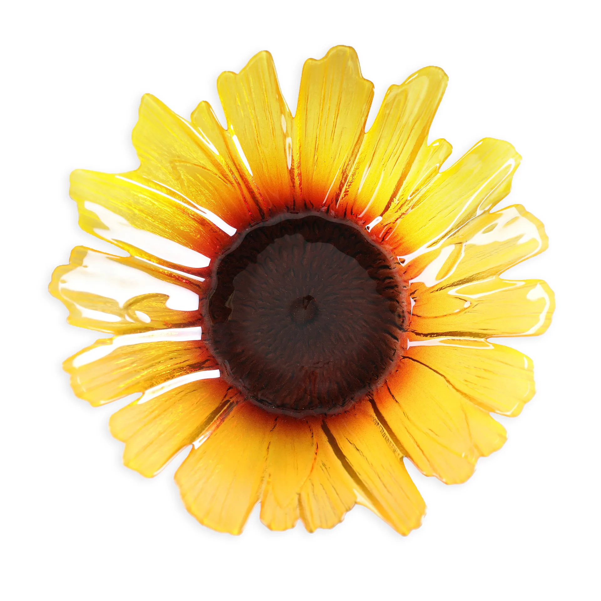 Bol de vidrio Solros amarillo, grande Ø34 cm Målerås Glasbruk