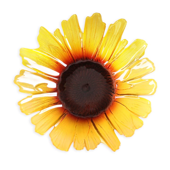 Bol de vidrio Solros amarillo, grande Ø34 cm Målerås Glasbruk