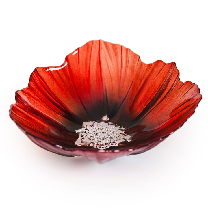 Bol Poppy grande - rojo-negro - Målerås Glasbruk