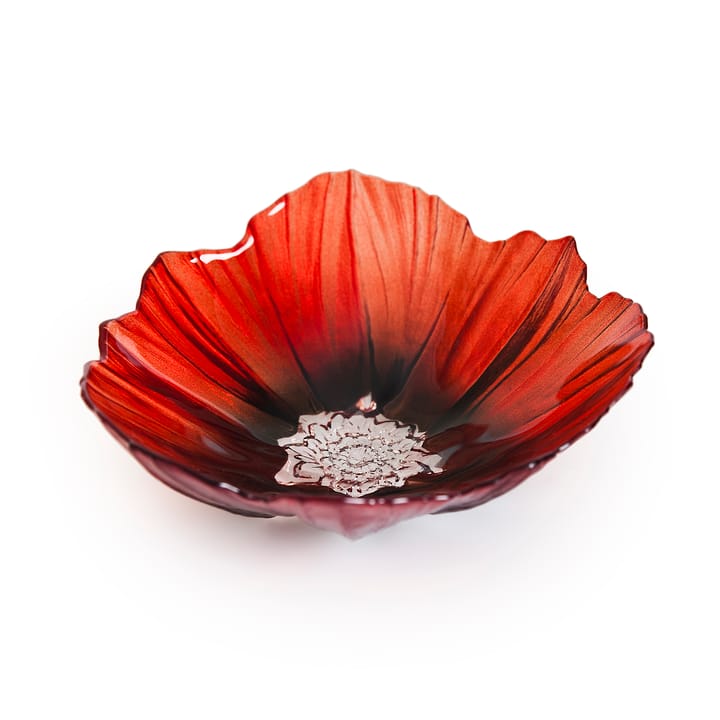 Bol Poppy mediano - rojo-negro - Målerås Glasbruk