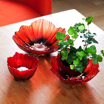 Bol Poppy mediano - rojo-negro - Målerås Glasbruk