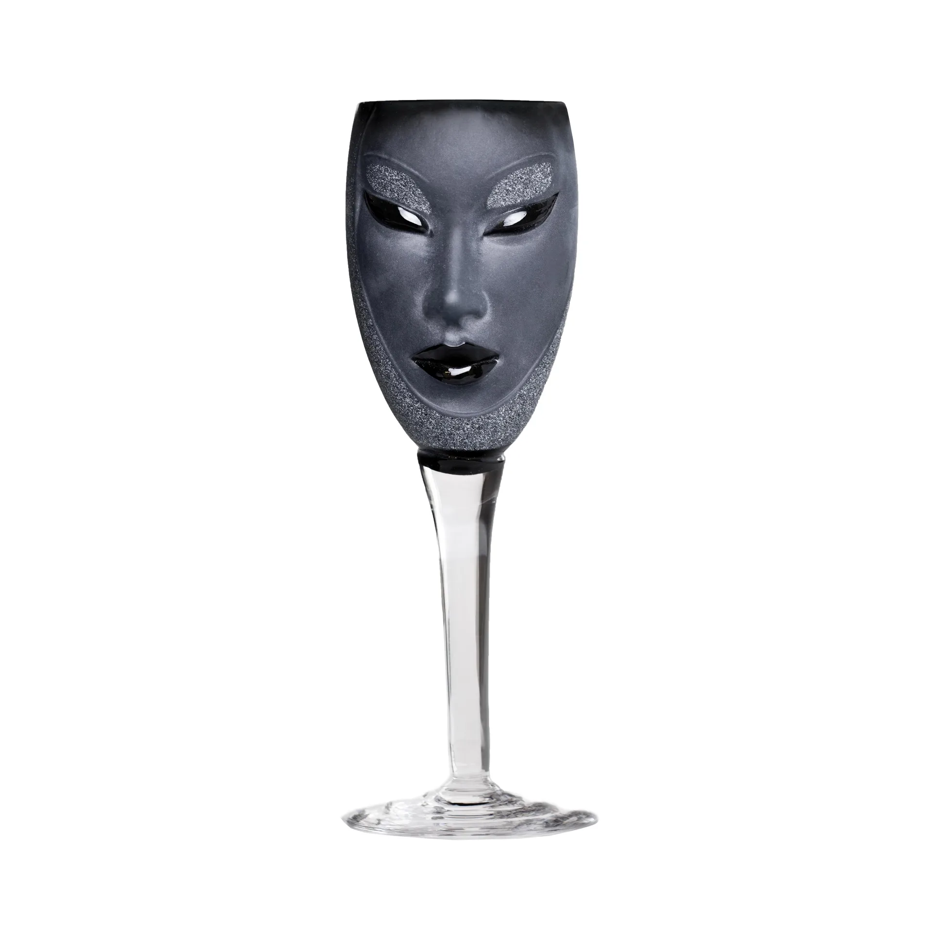 Copa de vino Electra, negro Målerås Glasbruk
