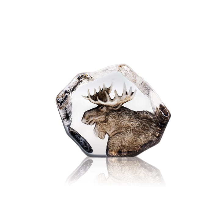 Escultura de cristal Alce Wildlife Ltd Ed 299 ex  - 11x9,5 cm - Målerås Glasbruk