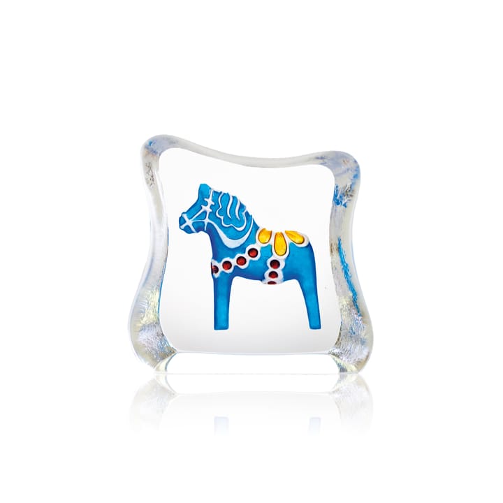 Escultura de cristal caballo Dalarna azul - Mini - Målerås Glasbruk