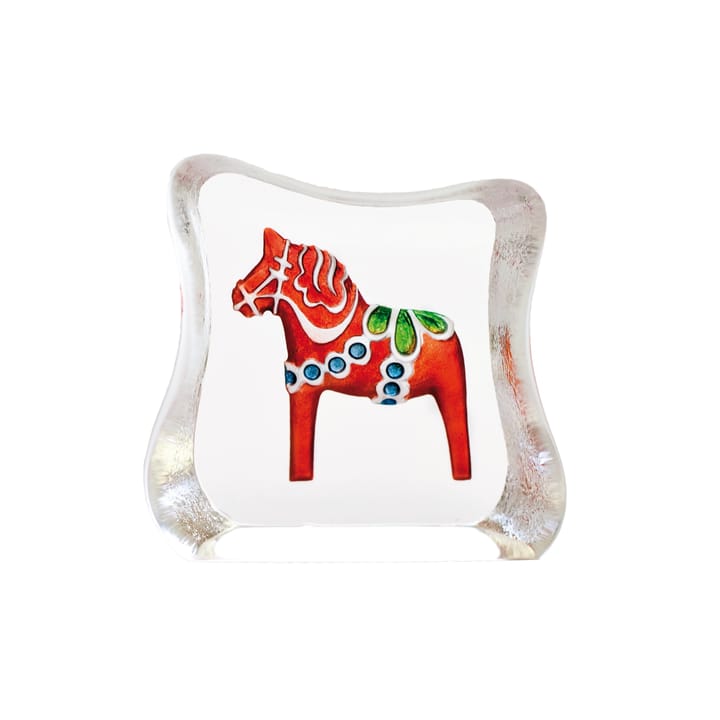 Escultura de cristal Caballo Dalarna, mini rojo Målerås Glasbruk
