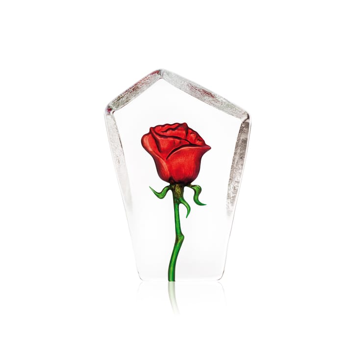 Escultura de cristal Floral Fantasy rosa - rojo - Målerås Glasbruk