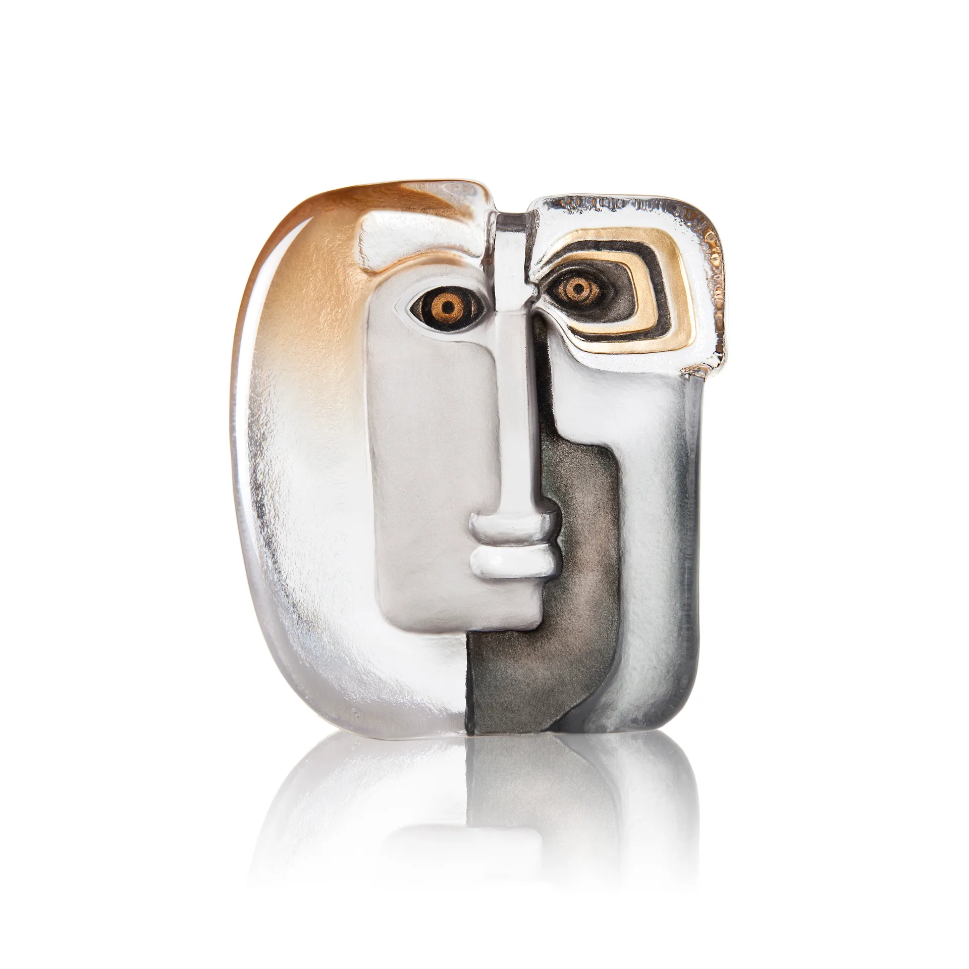 Escultura de cristal Ideo Masq Ltd Ed 299ex, Dorado Målerås Glasbruk