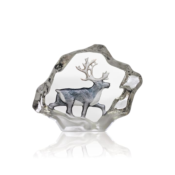 Escultura de cristal reno  miniatura - 7x5 cm - Målerås Glasbruk