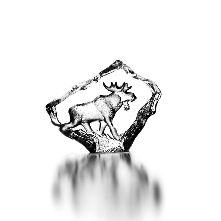 Escultura de cristal Wildlife alce macho - Mini - Målerås Glasbruk