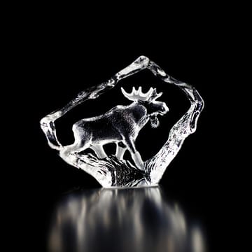 Escultura de cristal Wildlife alce macho - Mini - Målerås Glasbruk