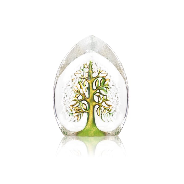 Escultura de cristal Yggdrasil verde-amarillo, pequeña Målerås Glasbruk