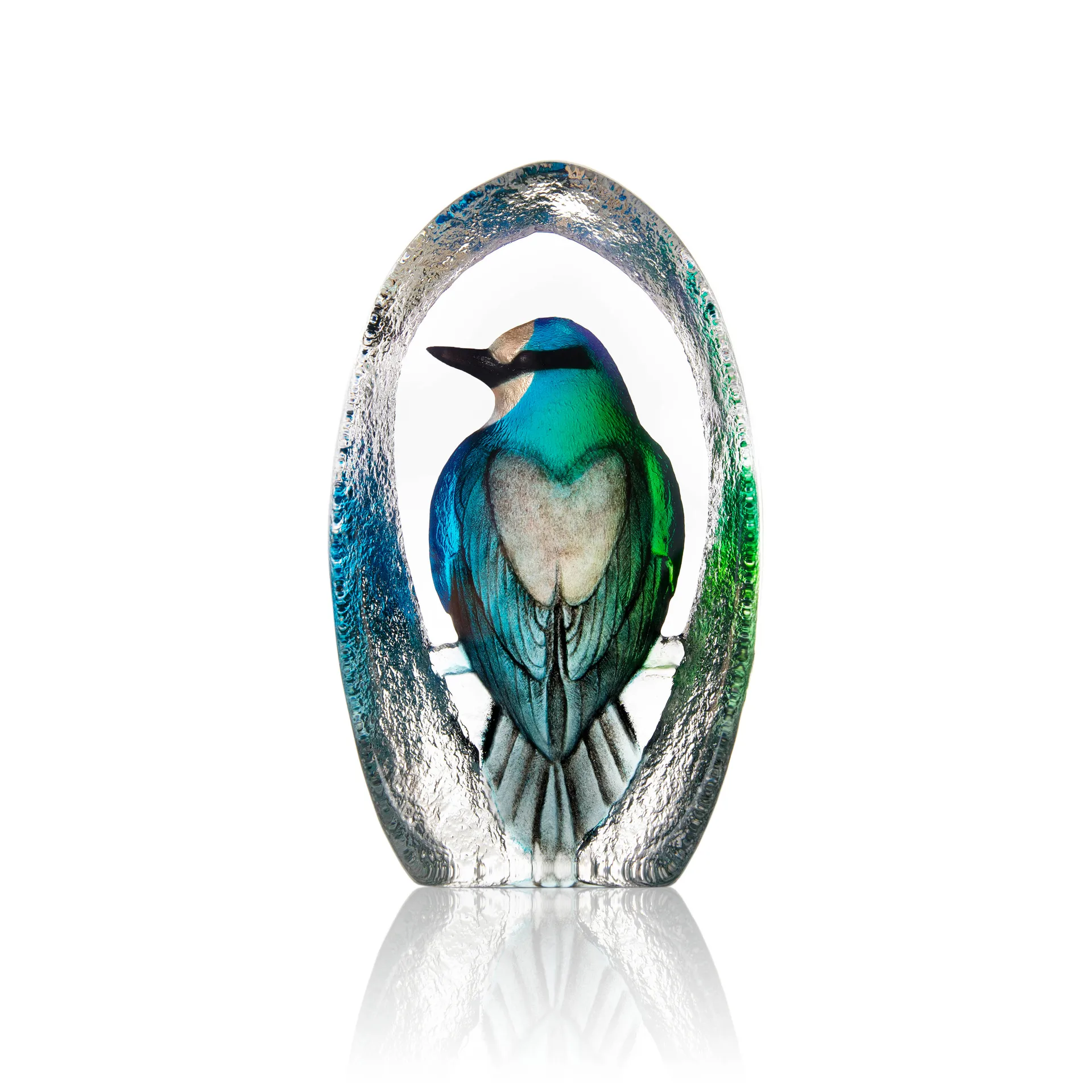 Escultura de vidrio Wildlife Colorina 17,5 cm, azul Målerås Glasbruk