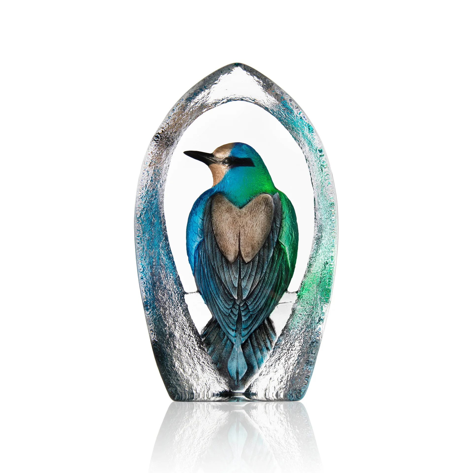 Escultura de vidrio Wildlife Colorina Ltd Ed 27 cm, azul Målerås Glasbruk