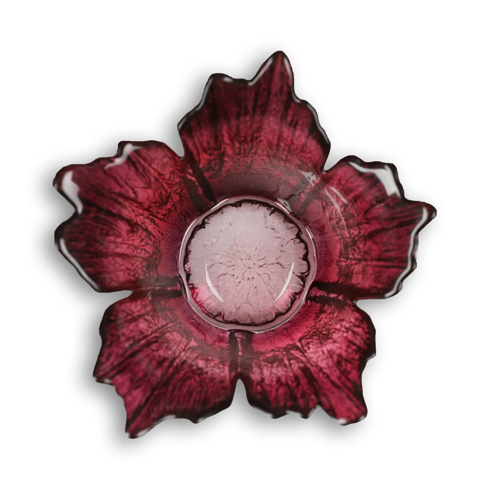 Portavelas Fleur Ø14 cm, rosa rojizo Målerås Glasbruk