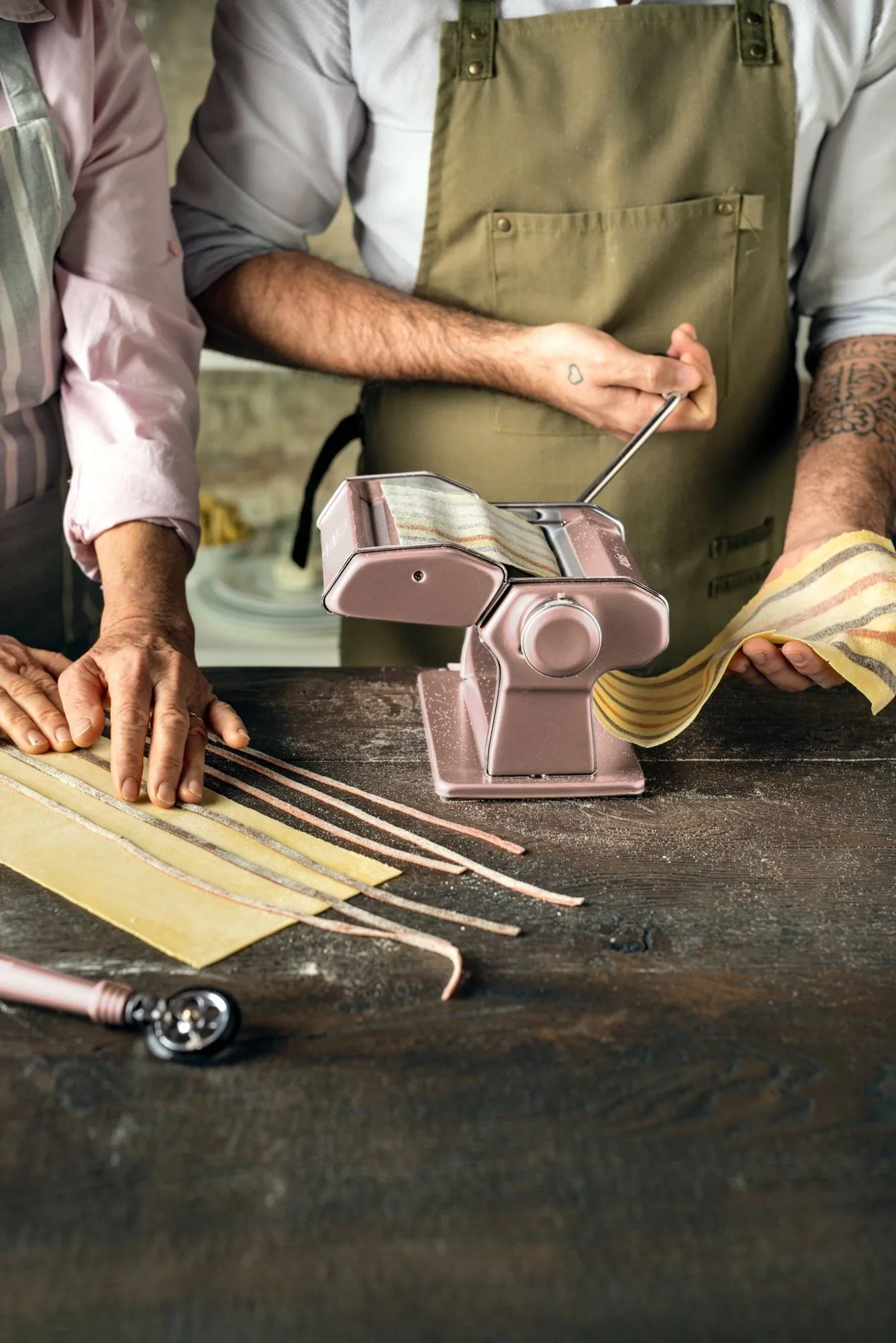 Marcato Atlas 150+ máquina de pasta, rosa empolvado Marcato