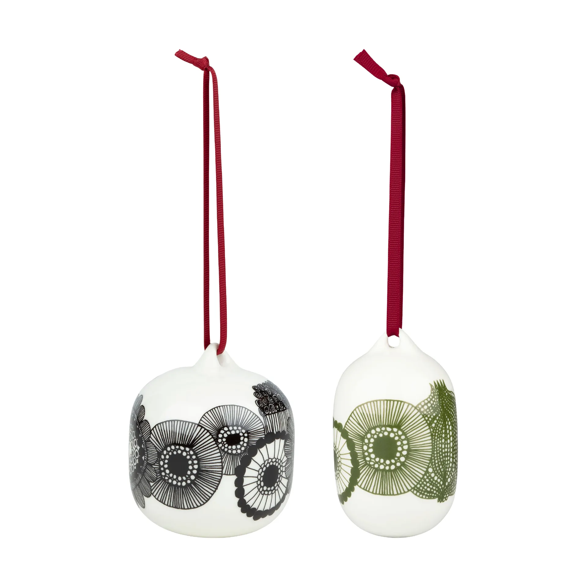 2 Bolas Siirtolapuutarha 2025, 2 piezas, White-black-green Marimekko