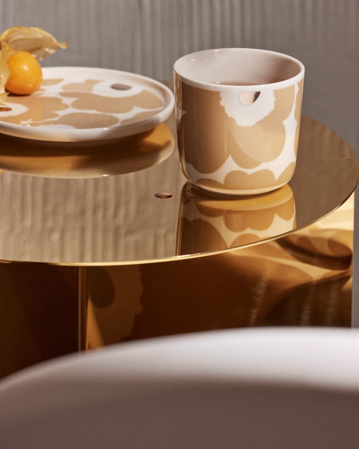 2 Tazas con plato Unikko 20 cl, Beige-blanco Marimekko