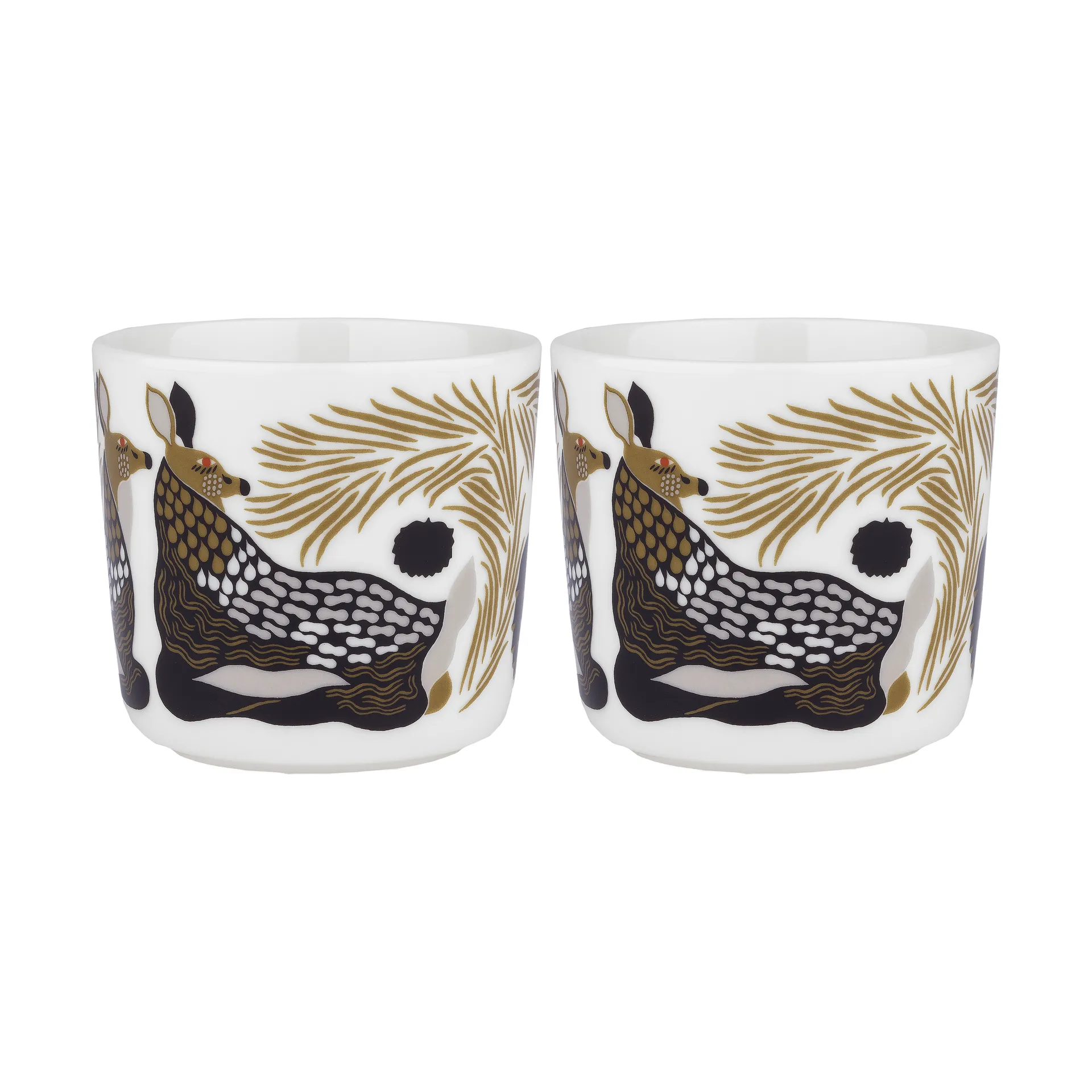 2 Tazas de café Peura sin asa de 20 cl, White-coal-mud-light grey Marimekko