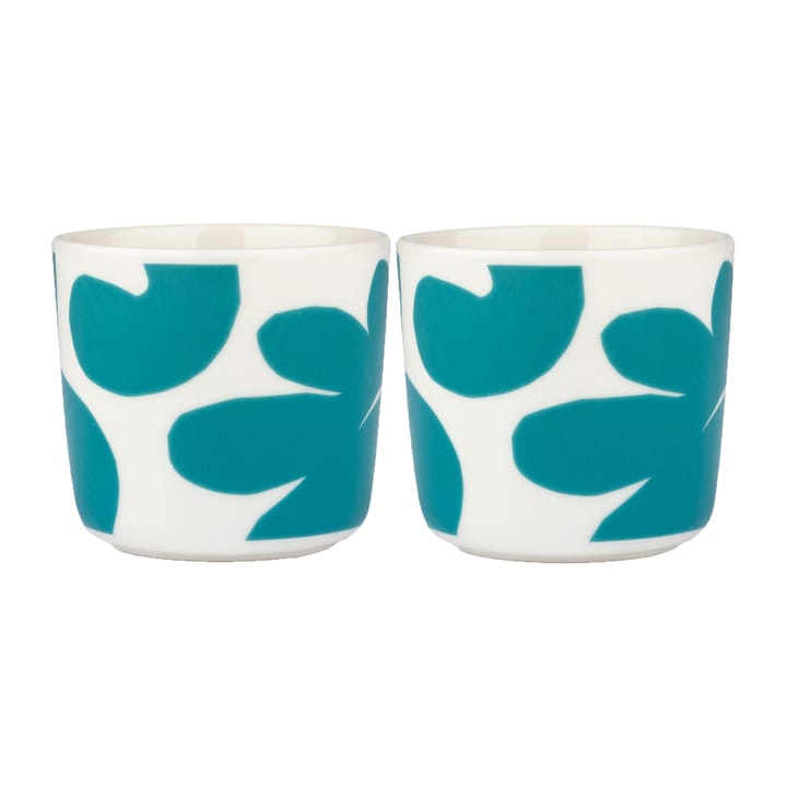2 Tazas de café sin asa Leikko 20 cl - blanco-turquesa - Marimekko