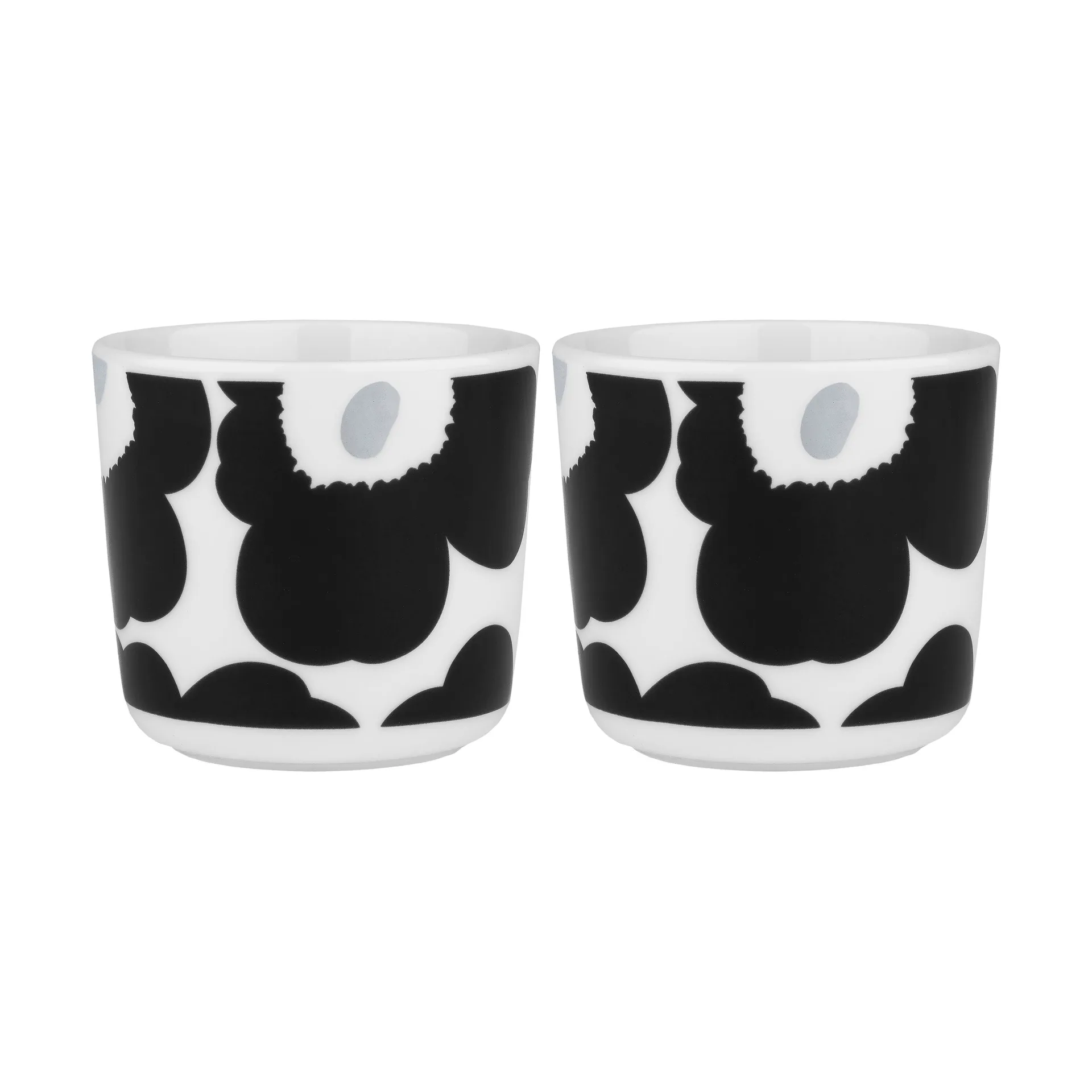 2 Tazas de café sin asa Oiva Unikko 20 cl, White-coal-silver Marimekko
