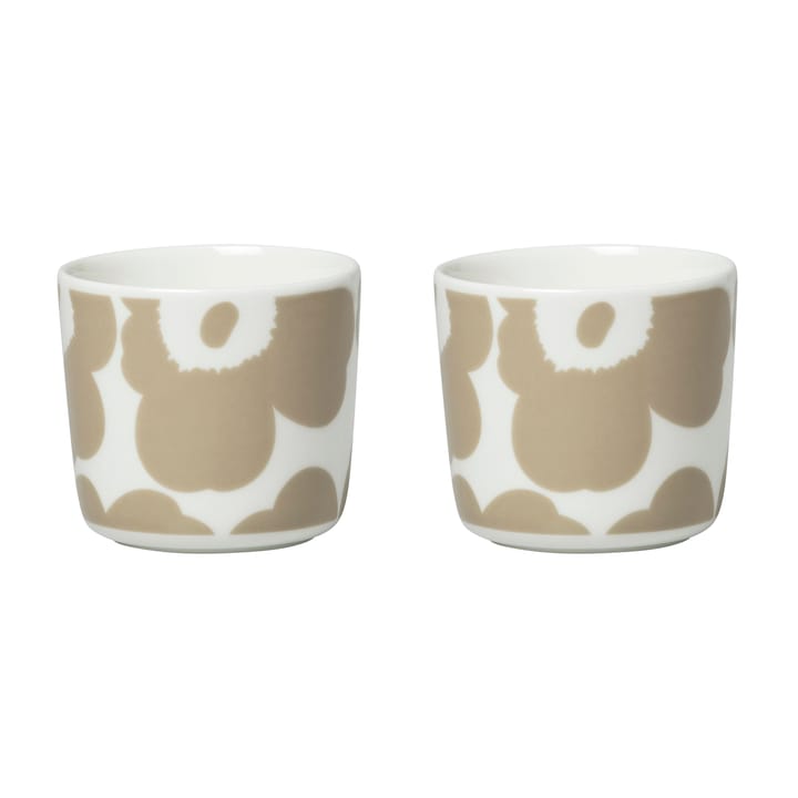 2 Tazas de café sin asa Unikko 20 cl - blanco-beige - Marimekko