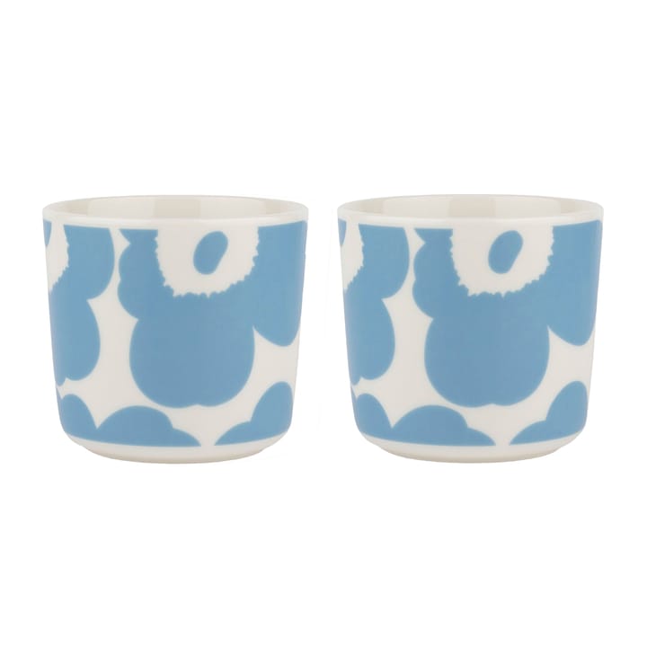 2 Tazas de café sin asa Unikko 20 cl - White-sky blue - Marimekko