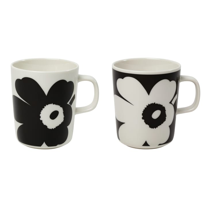 2 Tazas Juhla Unikko 25 cl, negro-blanco Marimekko