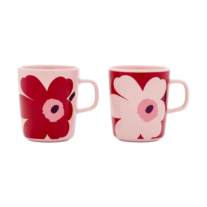2 Tazas Juhla Unikko 25 cl - Rosa-arándano rojo-ciruela - Marimekko