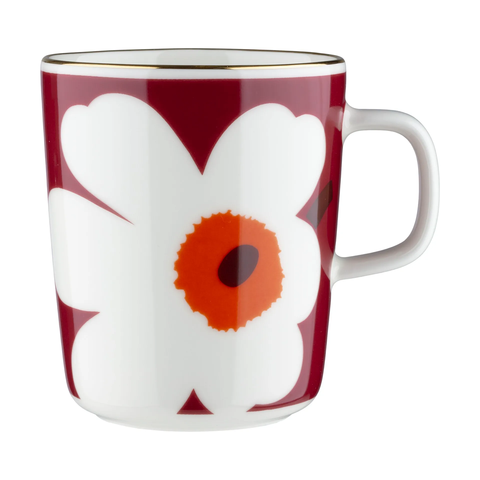 2 Tazas Juhla Unikko 25 cl, White-burgundy-gold Marimekko