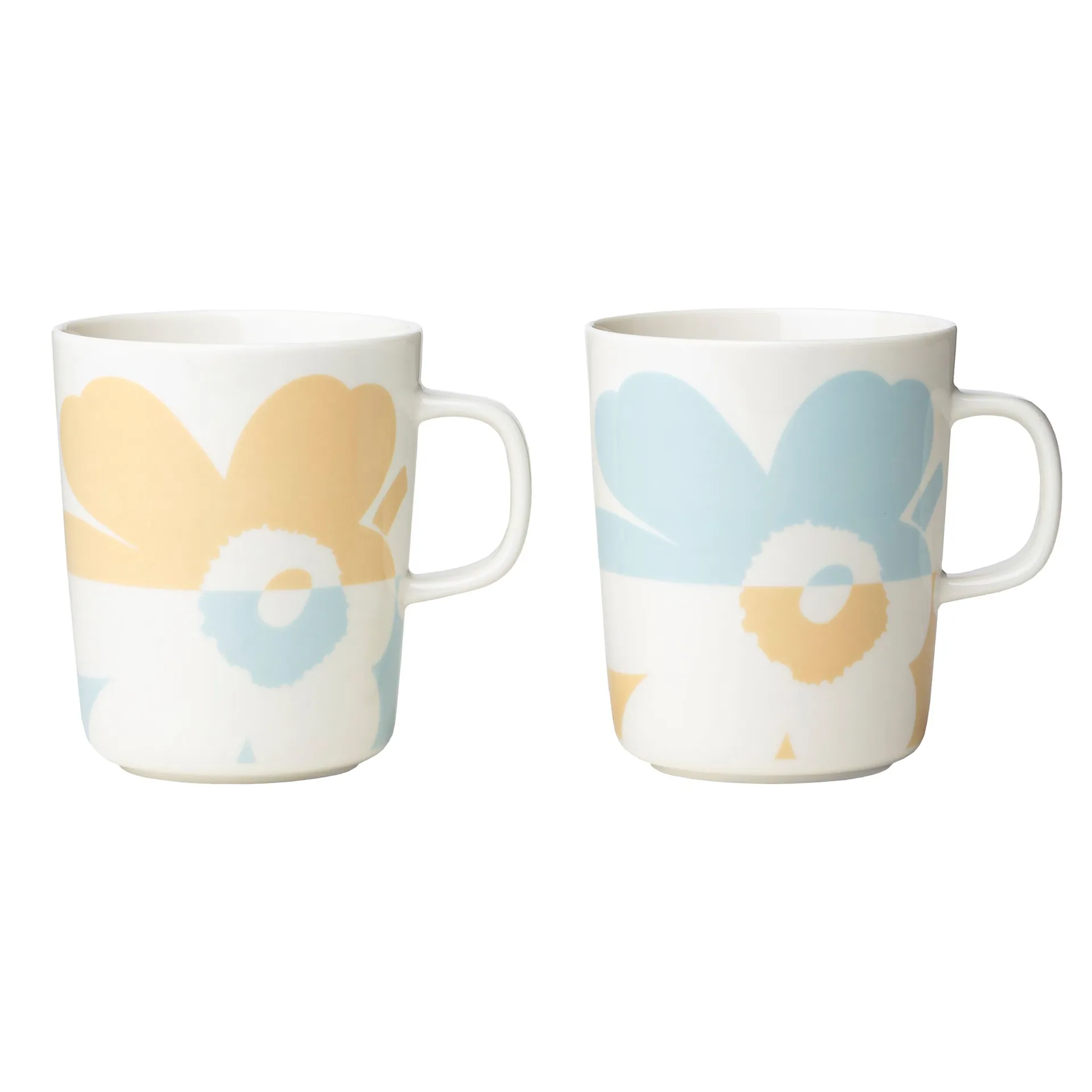 2 Tazas Unikko 2,5 dl, White-beige-aqua Marimekko