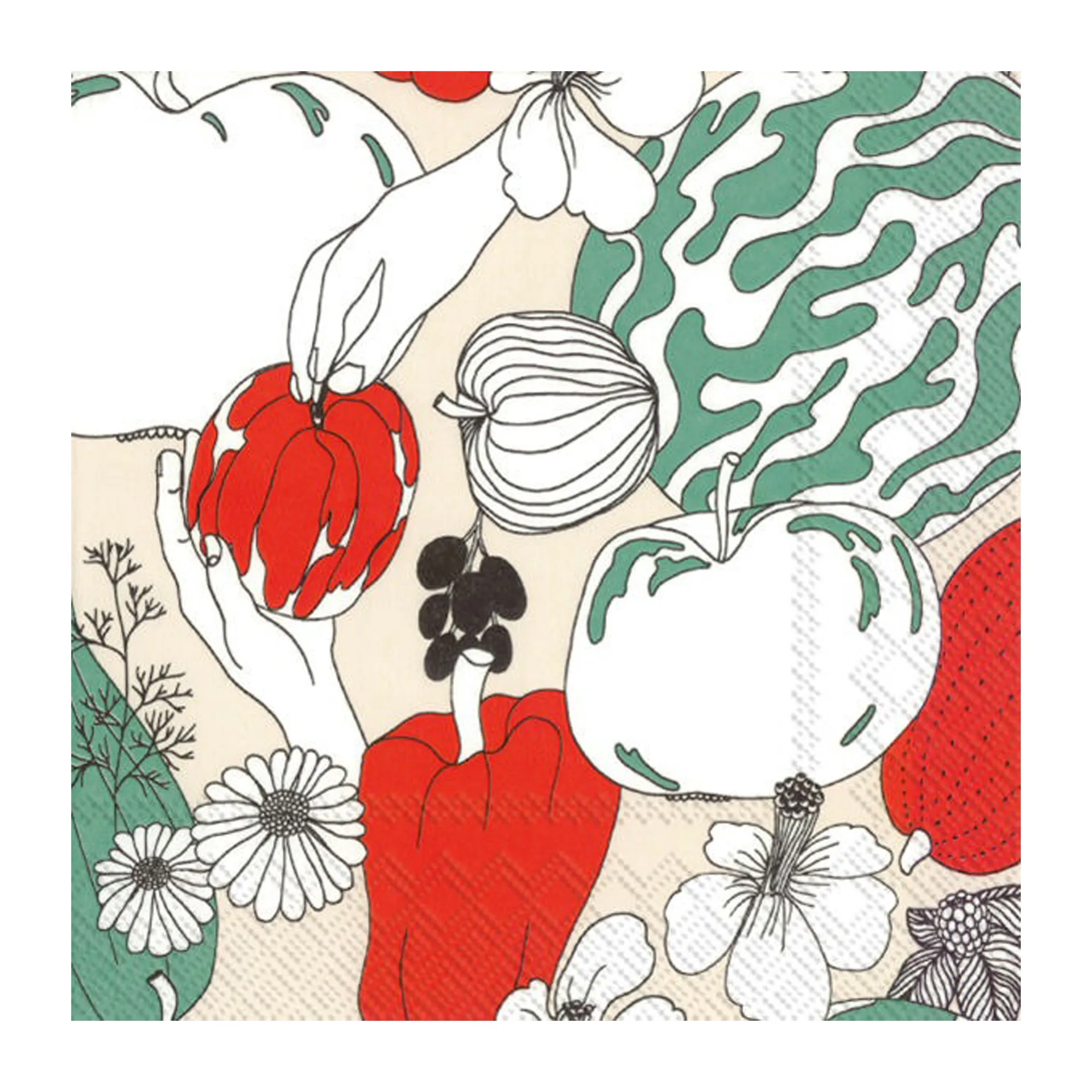 20 Servilletas Vihannesmaa 33x33 cm, Cream Marimekko
