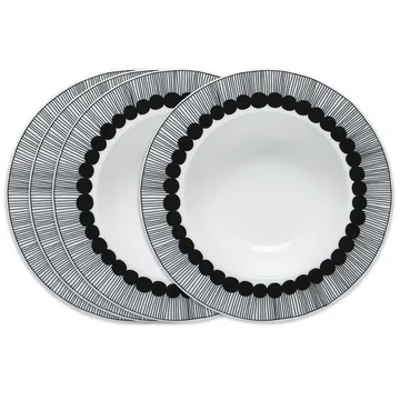 4 Platos hondos Siirtolapuutarha Ø20 cm negro - Marimekko