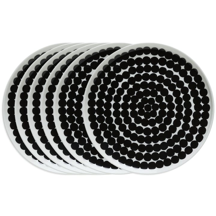 6 Platos Räsymateo Ø20 cm negro-blanco - undefined - Marimekko