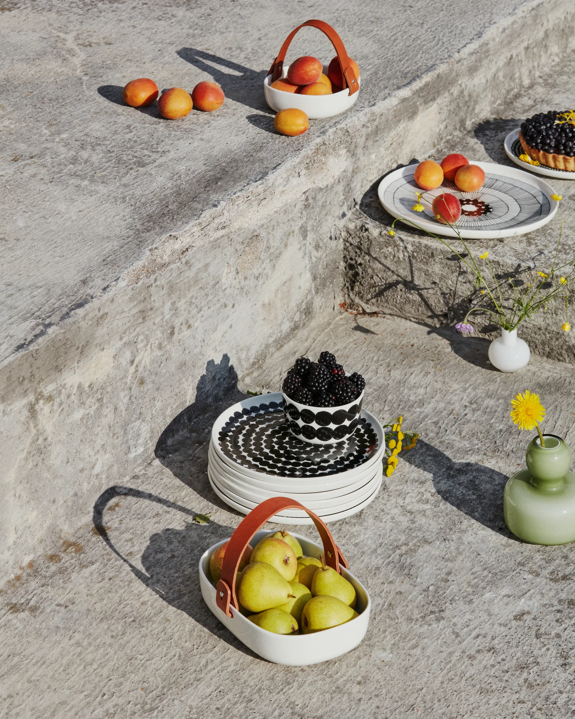 6 Platos Räsymateo Ø20 cm negro-blanco Marimekko